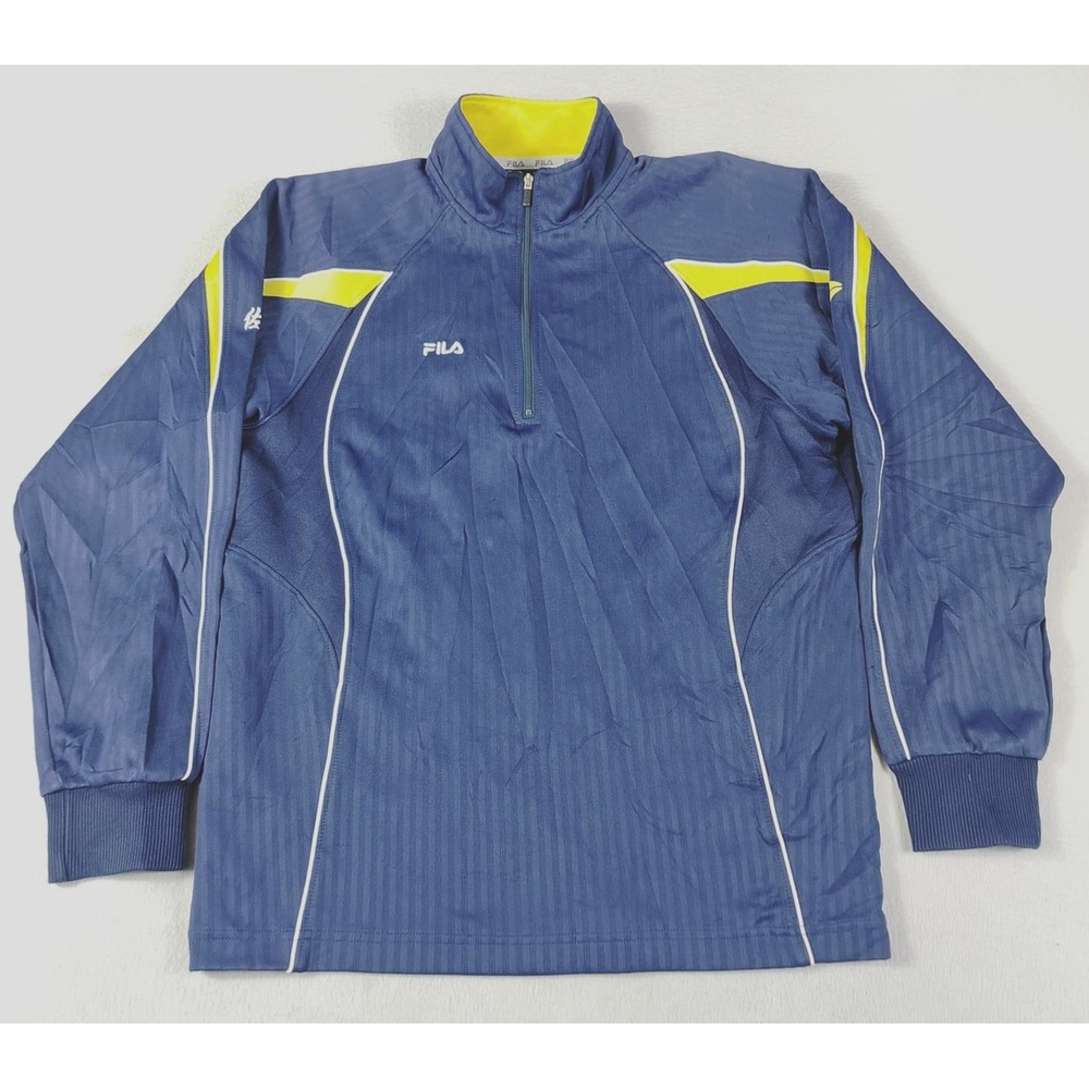 FILA Pullover Youth Small Blue 1/4 Zip Tonobaba Junior High School Japanese